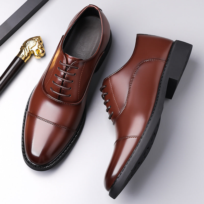 Business Oxford Dress Three-eyelet Design Men's Genuine British-style Leather Shoes